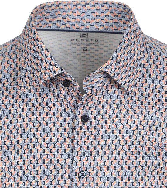 Desoto Short Sleeve Jersey Overhemd Grapefruit Multicolor - Maat L - Heren - Overhemden Casual