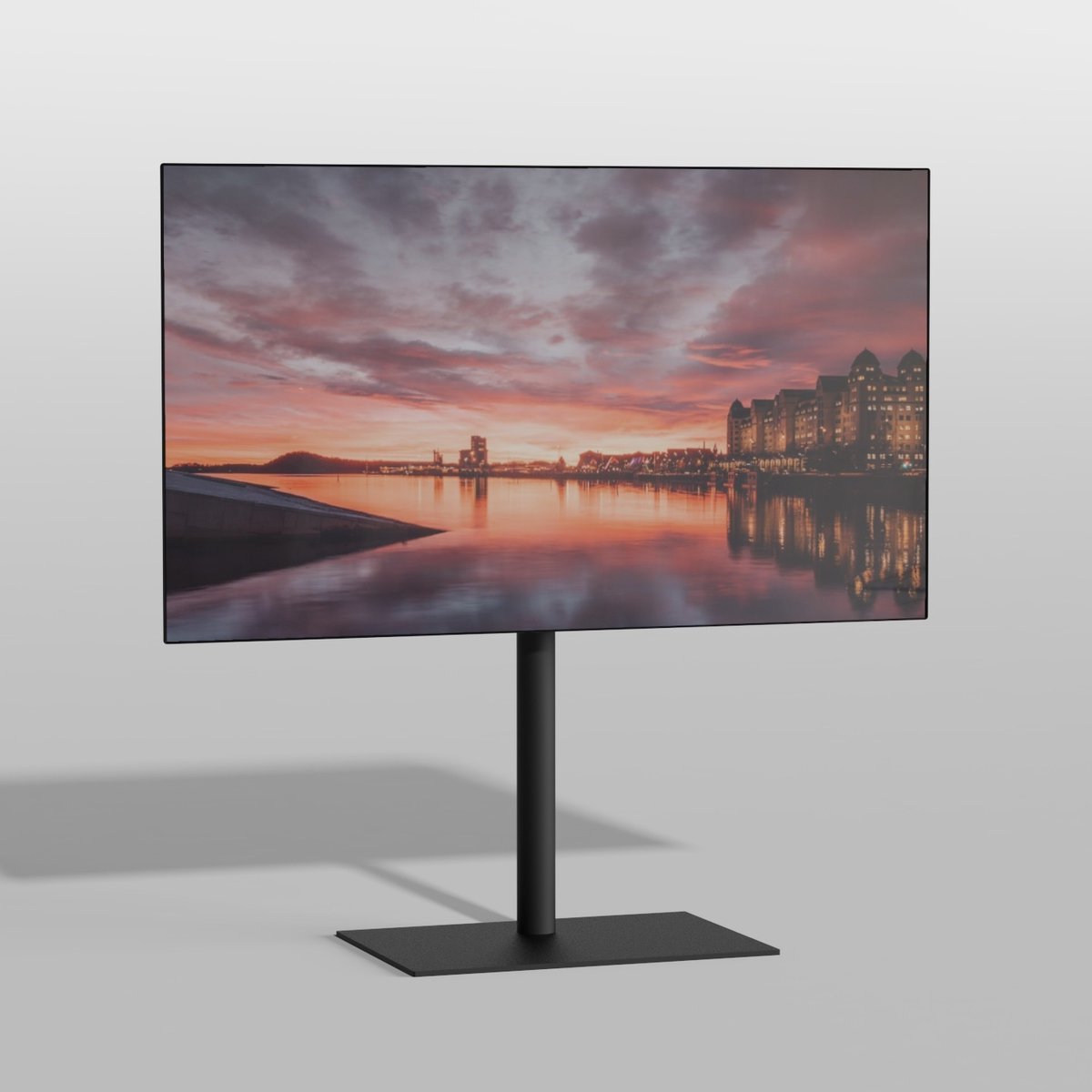 TV vloerstatief SQUARE 80 Design Tv standaard Trendy Zwart Staal 32-65” - MULTIFIT VESA 100X100 t/m 400x400