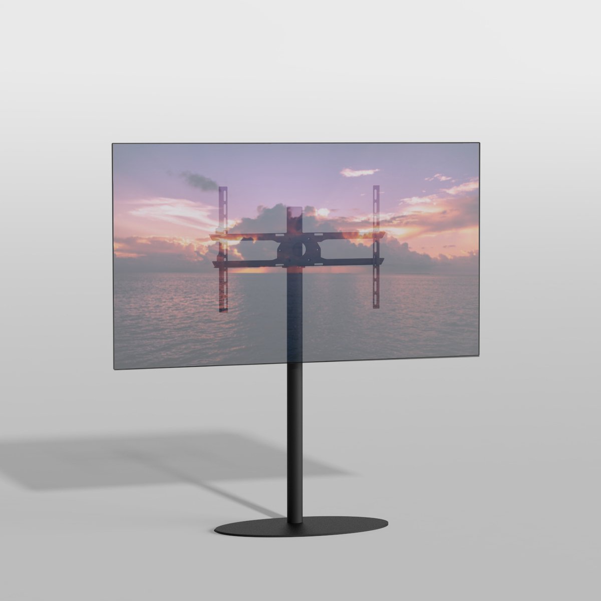 Cavus TV Vloerstatief ELLIPS 120 - zwart - hoogte 120cm – VESA 600x400