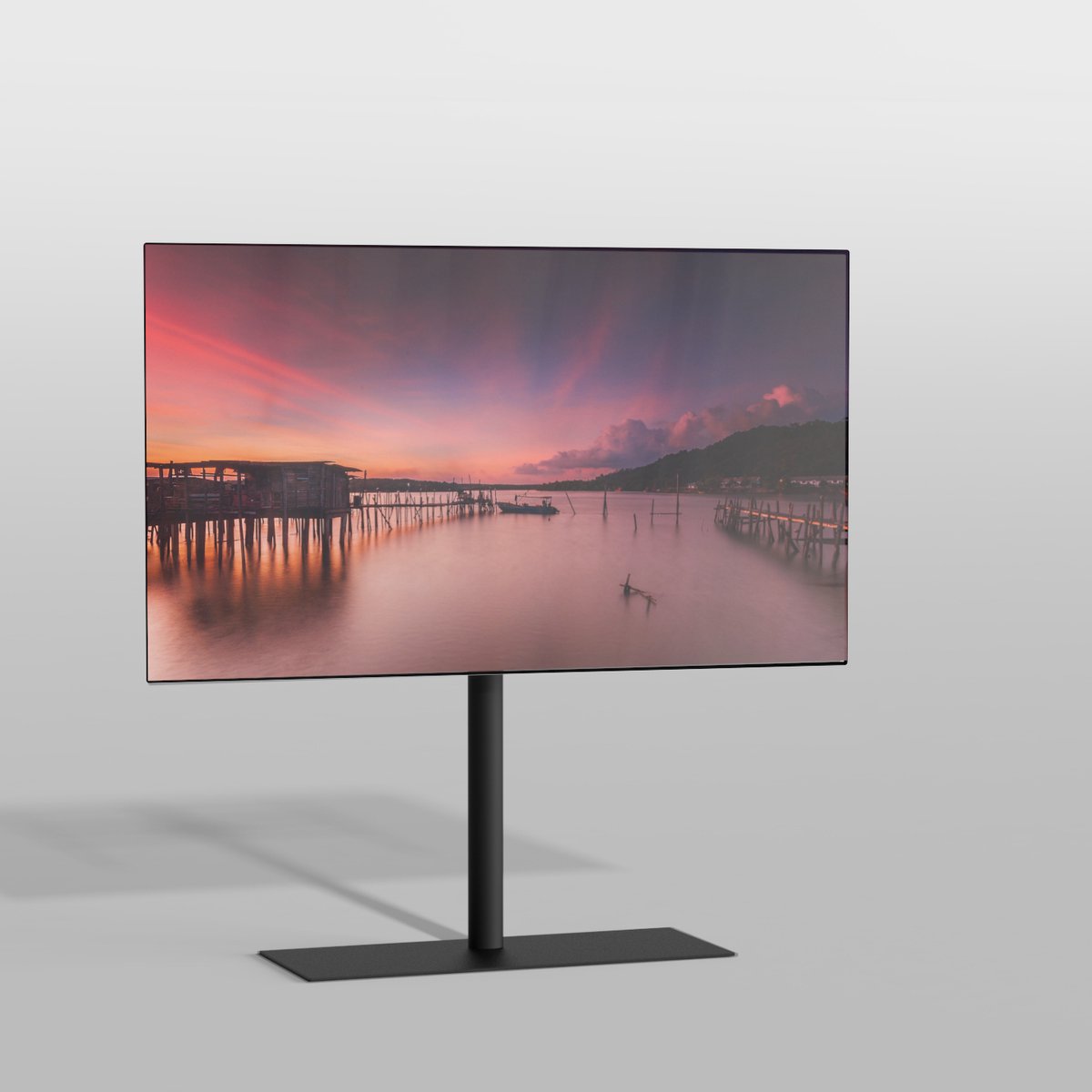 CAVUS - TV VLOERSTANDAARD SOLID 100 TRENDY ZWART STAAL - GESCHIKT VOOR 32-65”TV - MULTIFIT VESA 100x100 tot 400x400