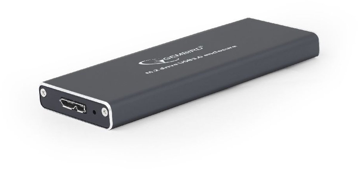 Gembird SSD behuizing M.2 - Geschikt voor M.2 (NGFF) drives - Geen NVME - USB 3.0 - Zwart