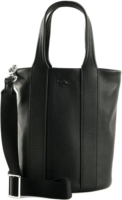 LACOSTE Cuir Sac à épaule bandoulière City Court Bucket Bag Noir bol