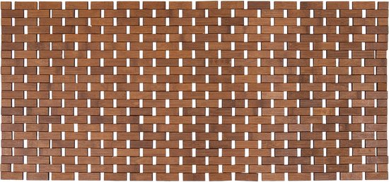 Tendance Badmat - bamboe - bruin - antislip - L100 x B45 cm - douchemat - saunamat - hout