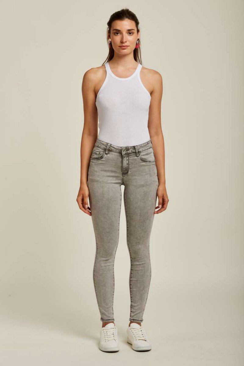 Broek Toxik3 normale taille jog slim grijs