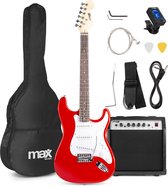 Bol.com Elektrische gitaar met gitaar versterker - MAX Gigkit - Perfect voor beginners - incl. gitaar stemapparaat gitaartas en ... aanbieding