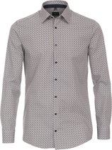 Chemise VENTI coupe moderne - popeline - motif marron - Repassage facile - Col : 39