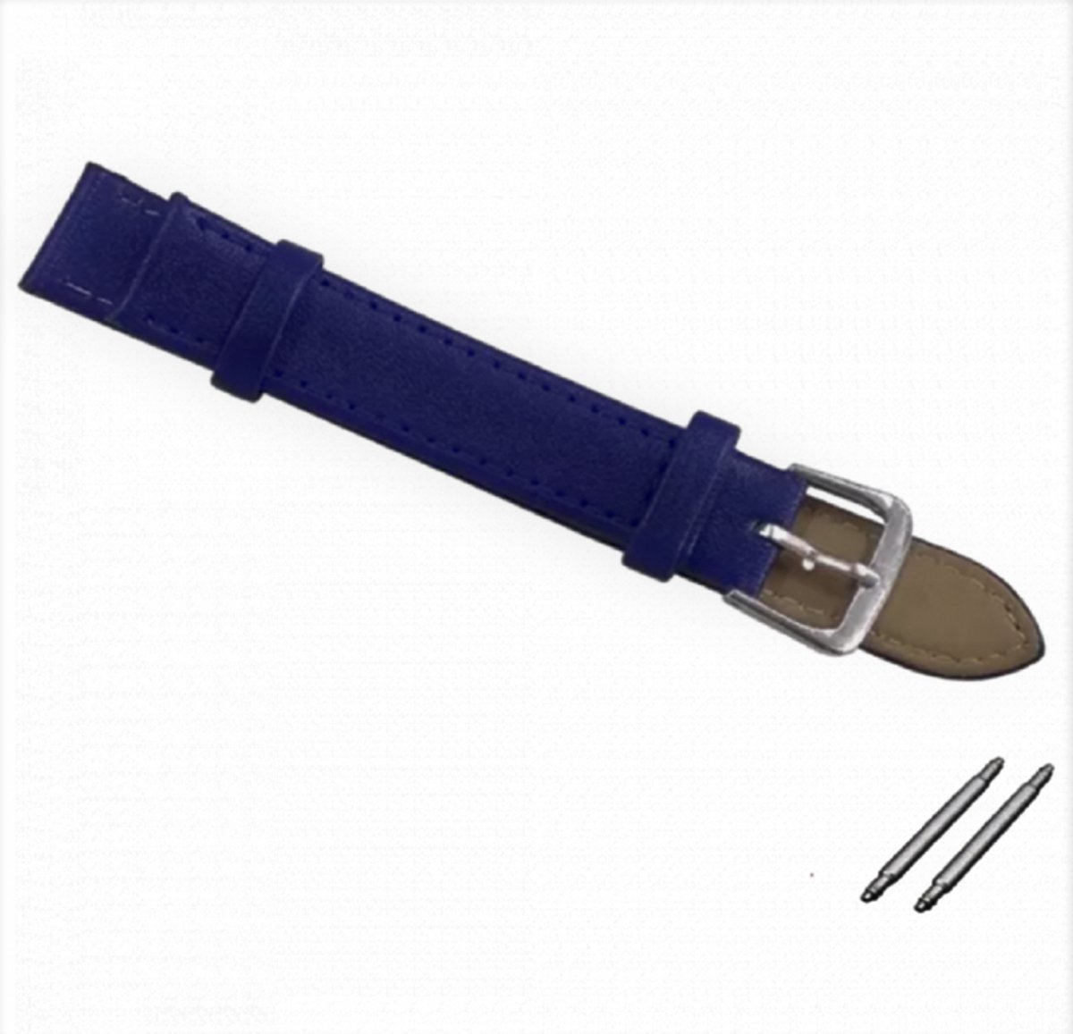 Horlogebandje- 20 mm- Blauw- Leer - Charme Bijoux