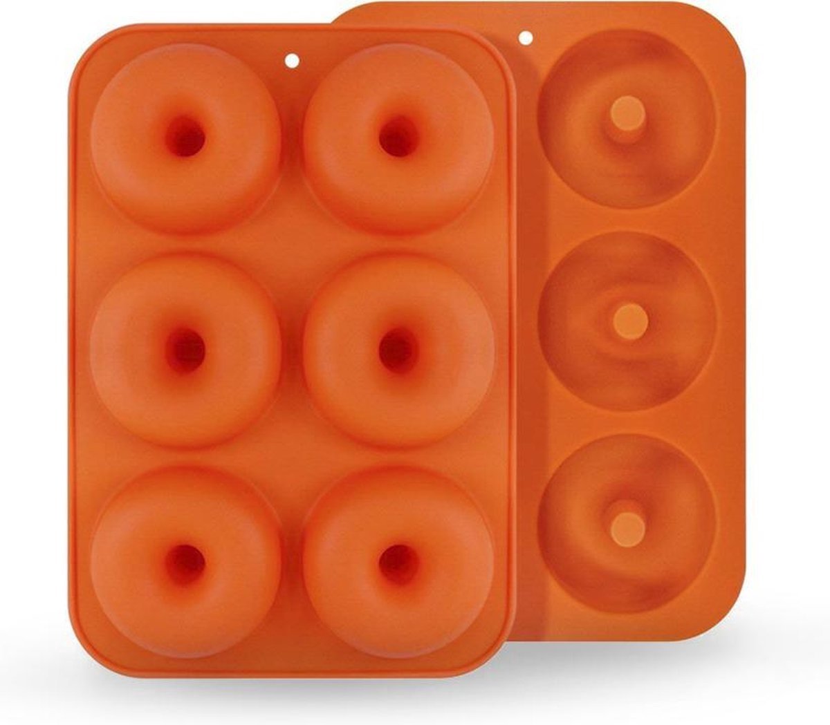 Scoby - Donutvorm - Donut Bakvorm - Donutmaker - Silicone Mold - Anti-Kleef - 6 Donuts Ø7CM - Oranje