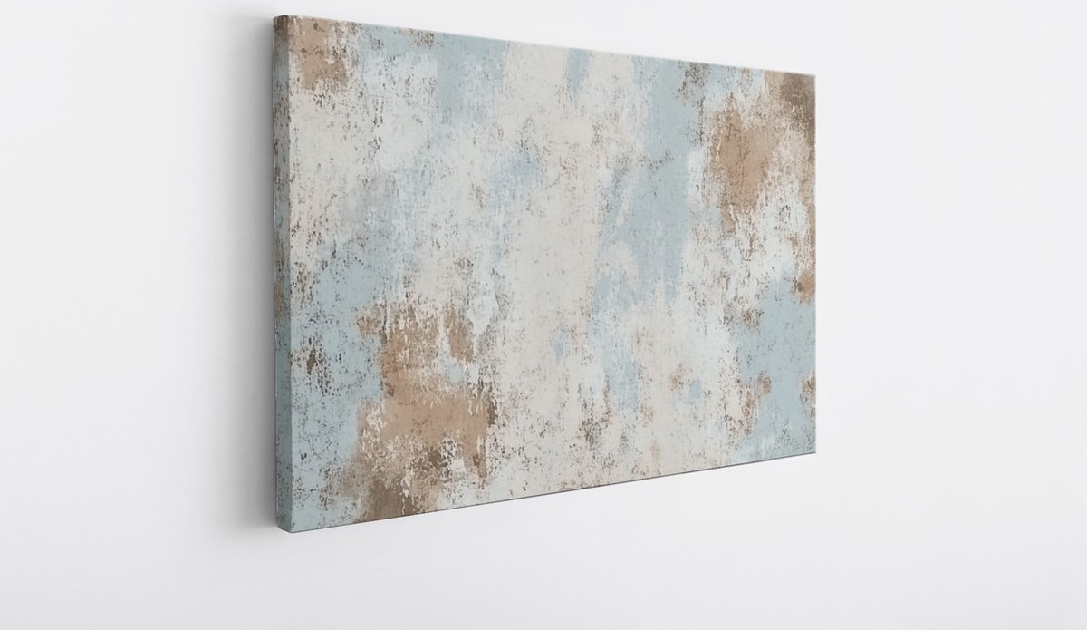 Saammp Canvas Schilderij - Blauwe wanddecoratie- Abstract - Blokken - 40x30 - Foto op canvas - Wanddecoratie - Muurdecoratie Woonkamer - Kantoor Decoratie Multicolor