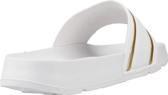 Tongs Fila pour femmes, chaussons à logo Morro Bay, White / Gold, taille 38