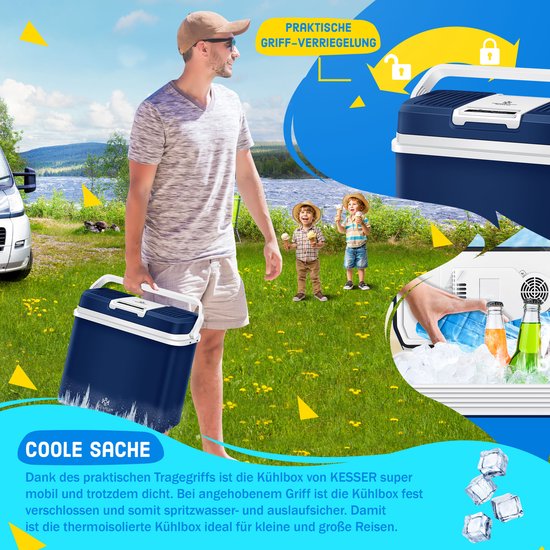 KESSER® Thermo-Elektrische Koelbox 24L Koelt & Verwarmt - Koelbox elektrisch 12V en 230V voor Auto en Camping - Marineblauw van Merkloos — afbeelding 3