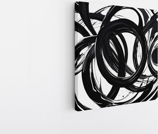 Tableau sur toile Saammp - Abstrait - Art géométrique - Zwart- Wit - 40x40 - Photo sur toile - Décoration murale - Décoration murale Salon - Décoration chambre - Impression sur toile