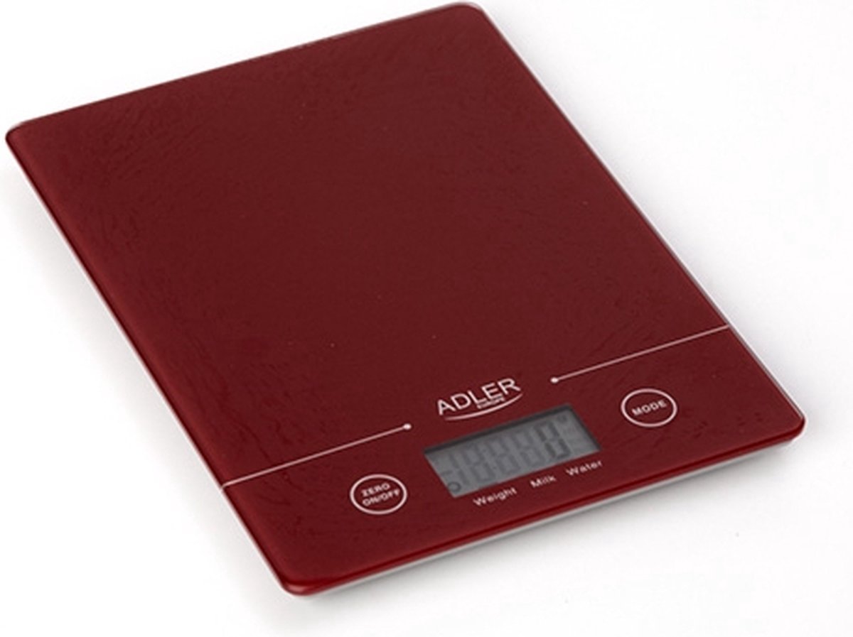 Adler AD 3138r - Keukenweegschaal - elektrisch - rood