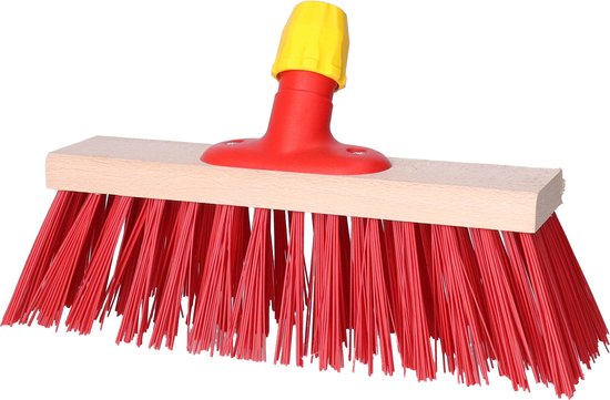 Buemag Bezemkop - Elaston - rood - hout - hard - 30 cm - 24mm - straatbezem/buitenbezem - universele steelhouder van Buemag — afbeelding 4