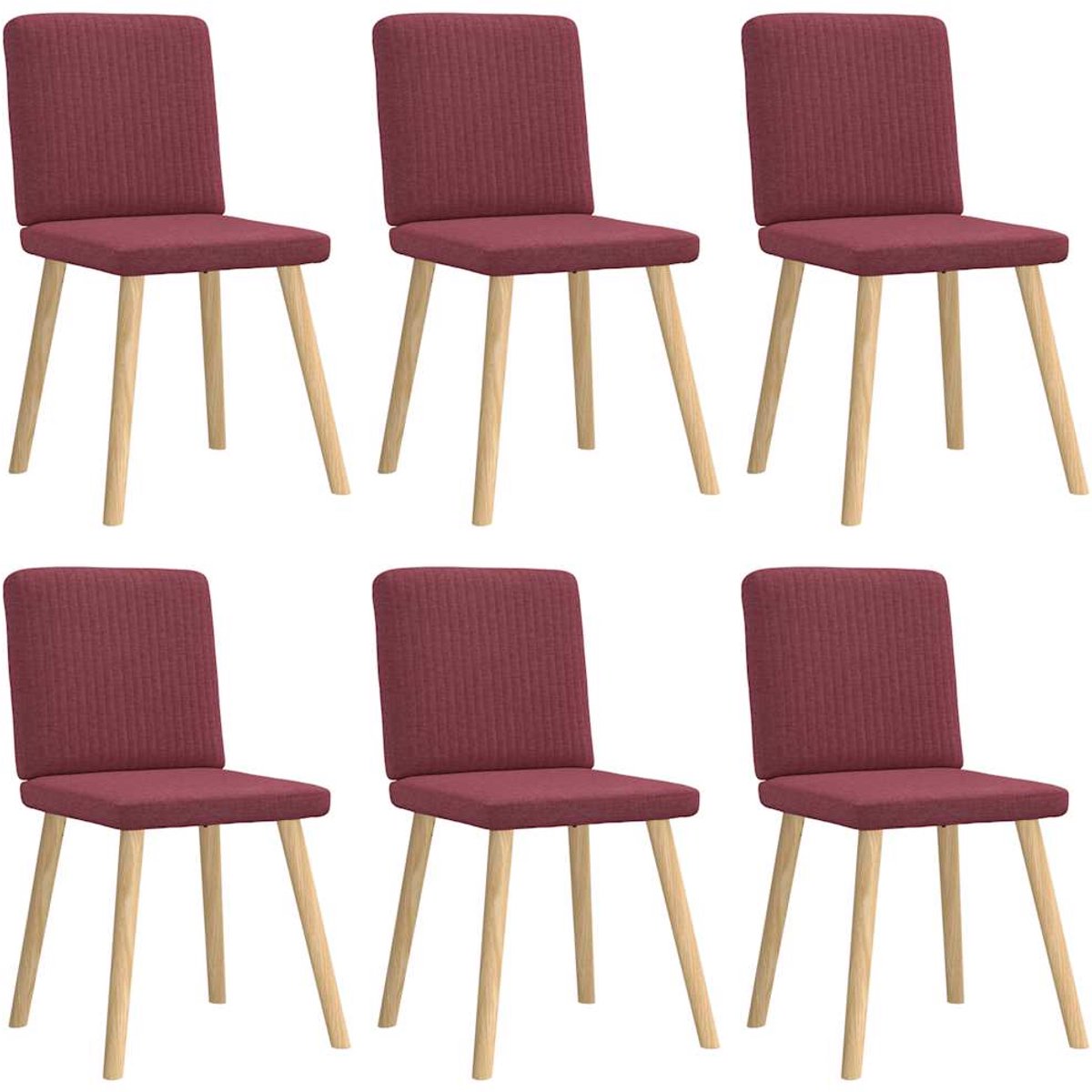 vidaXL Eetkamerstoelen 6 st stof wijnrood