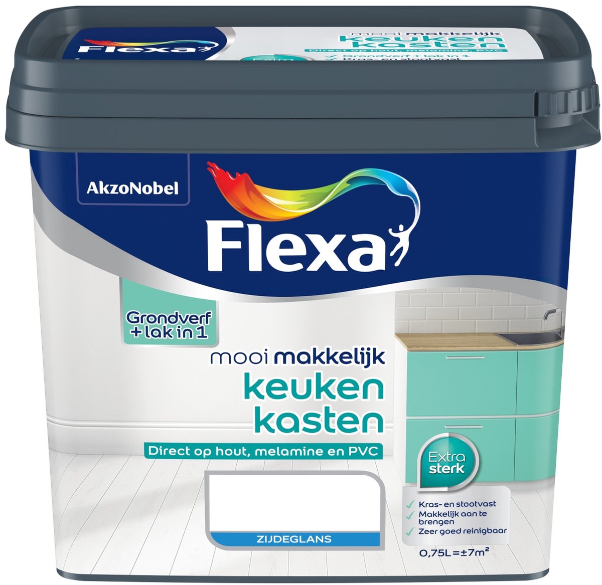 Flexa - Mooi Makkelijk Keukenkasten Zijdeglans - Brave Ground - Mengverf - 0.75 L