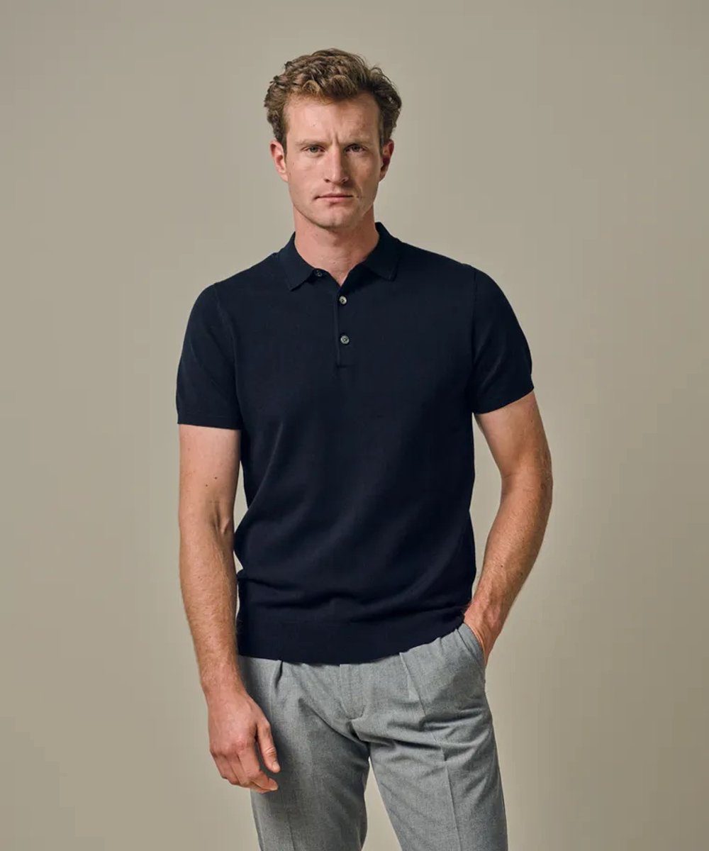 Profuomo Luxe Polo KM Blauw PPWD10001A