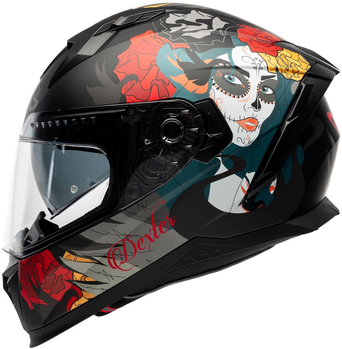 MOTOBLOUZ EROS CALAVERA Integraalhelm - ECE 22.06 gekeurde Helm Scooter, Motor & Brommer - Heren & Dames - Zwarte mat - S – foto 4