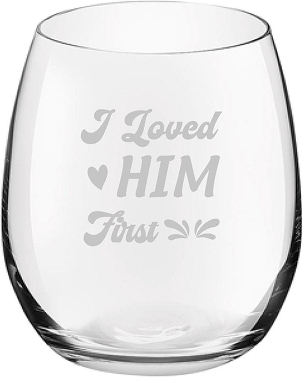 Gegraveerde drinkglas 39cl I loved him first