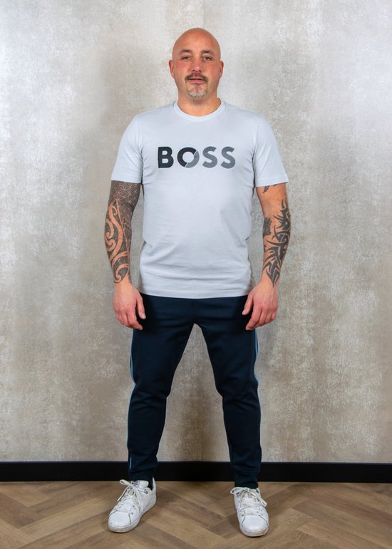 Hugo Boss Tee Tape Logo Maillot gris pastel clair