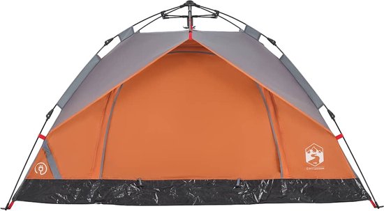 vidaXL Koepeltent - 2-persoons - Grijs en Oranje Kampeertent - Tent - Tweepersoons Tent - Campingtent - Reis Tent van Vidaxl — afbeelding 5