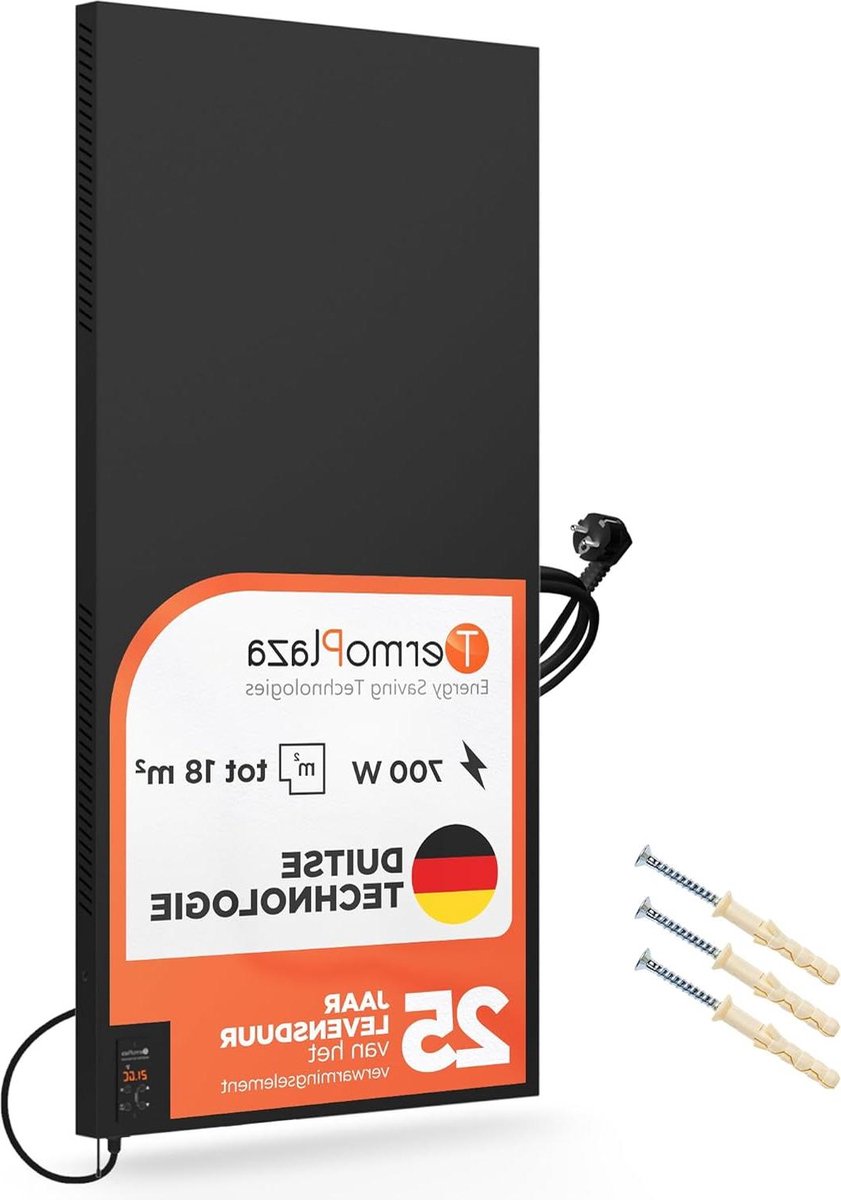 700 W Zwart Infrarood Verwarmingspaneel Convector Kachel tot 18 m2 - Wand Elektrische Heater Energy Saver