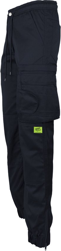 Pantalon de travail TMG KULT WORKER pour homme, bleu marine - Design ergonomique - Ceinture élastiquée - Plusieurs poches
