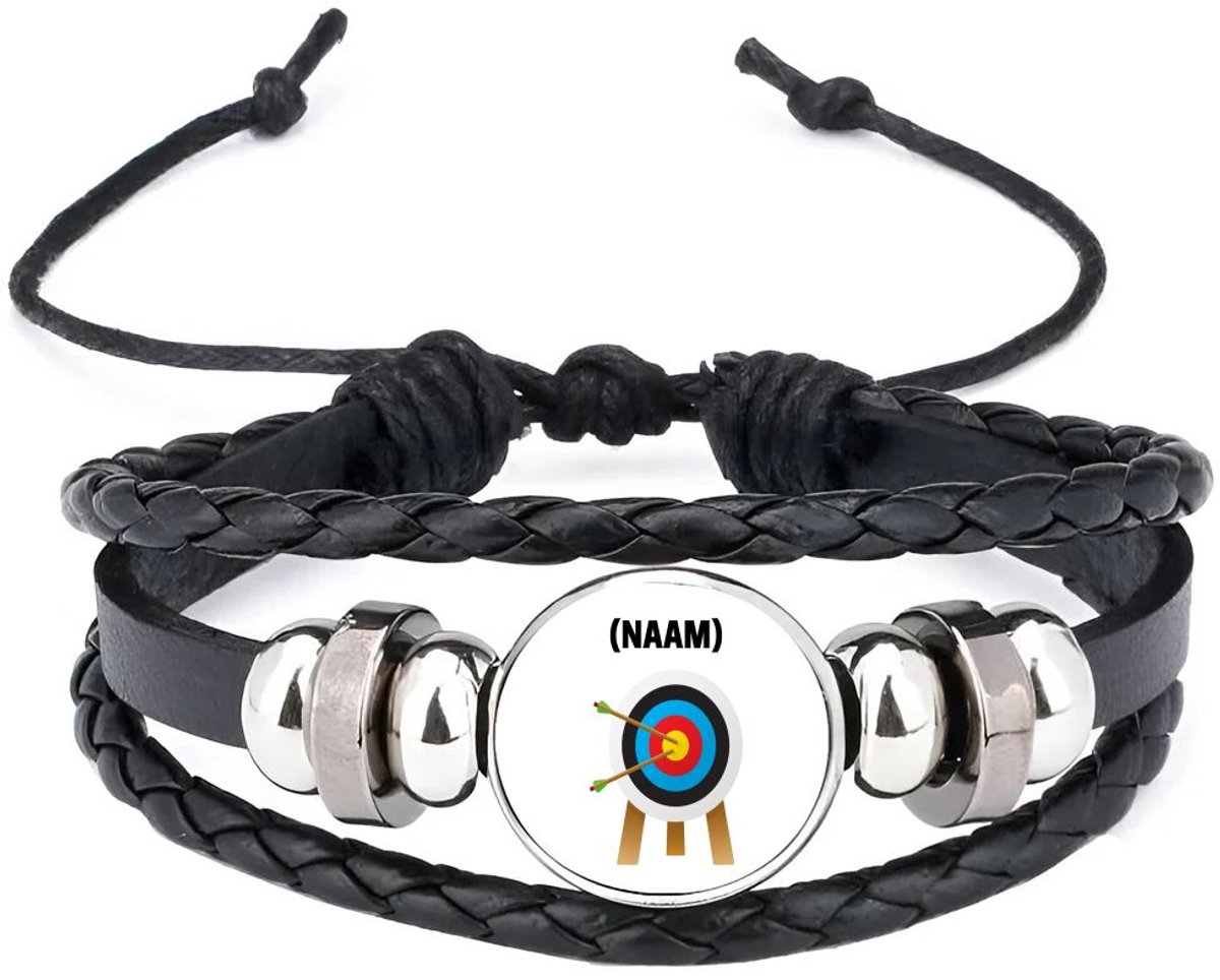 Akyol - boogschieten met eigen naam armband zwart - Sport - boogschieter - sport