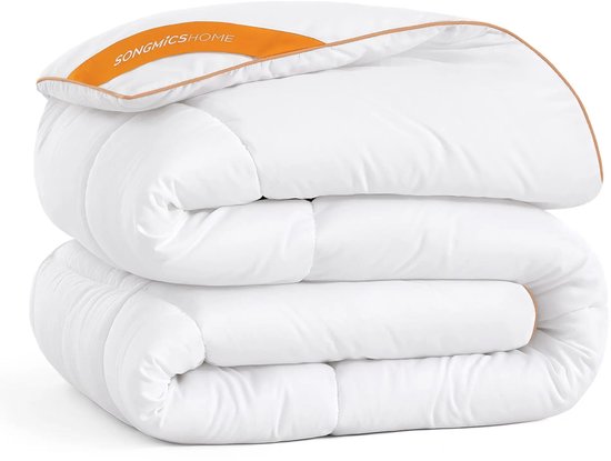RM Store® - Microvezel Dekbed - Bedsprei - Zacht En Ademend - Wasbaar - Met 8 Lussen - Wolken Wit - 200 x 200 cm.