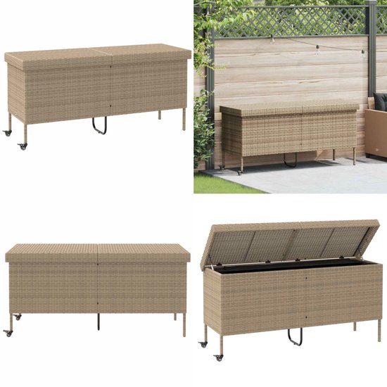VidaXL Tuinbox 283 L poly rattan gemengd beige VidaXL Tuinbox 283 L poly rattan gemengd beige
