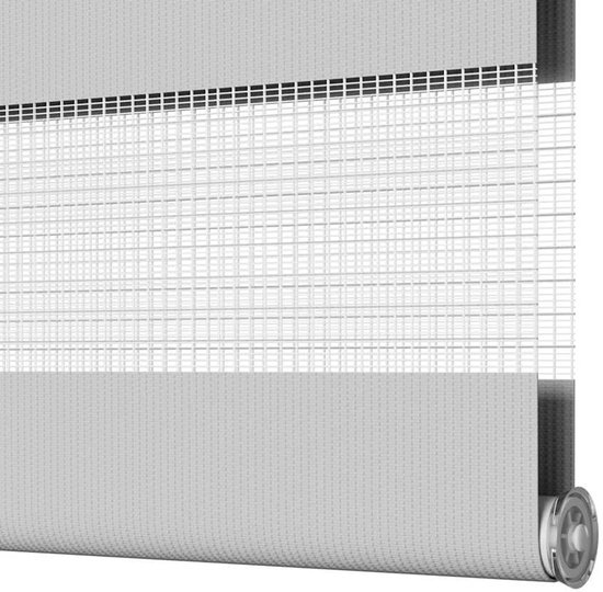 vidaXL - Store enrouleur Zebra - 150x230 - cm - largeur du tissu - 145,9 - cm - gris clair