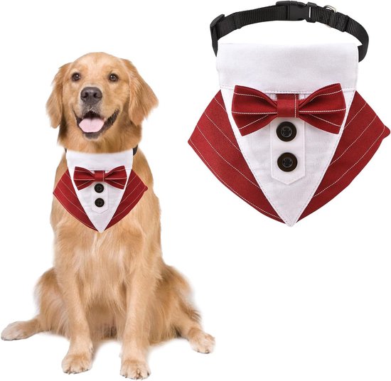 URROMA Preppy Hondensmoking, Klassieke Blauwe Geruite Hond Bowtie Kraag Formele Huisdier Kraag Bandana Vlinderdas Kraag Voor Kleine Honden Kat Bruiloft Kostuums S
