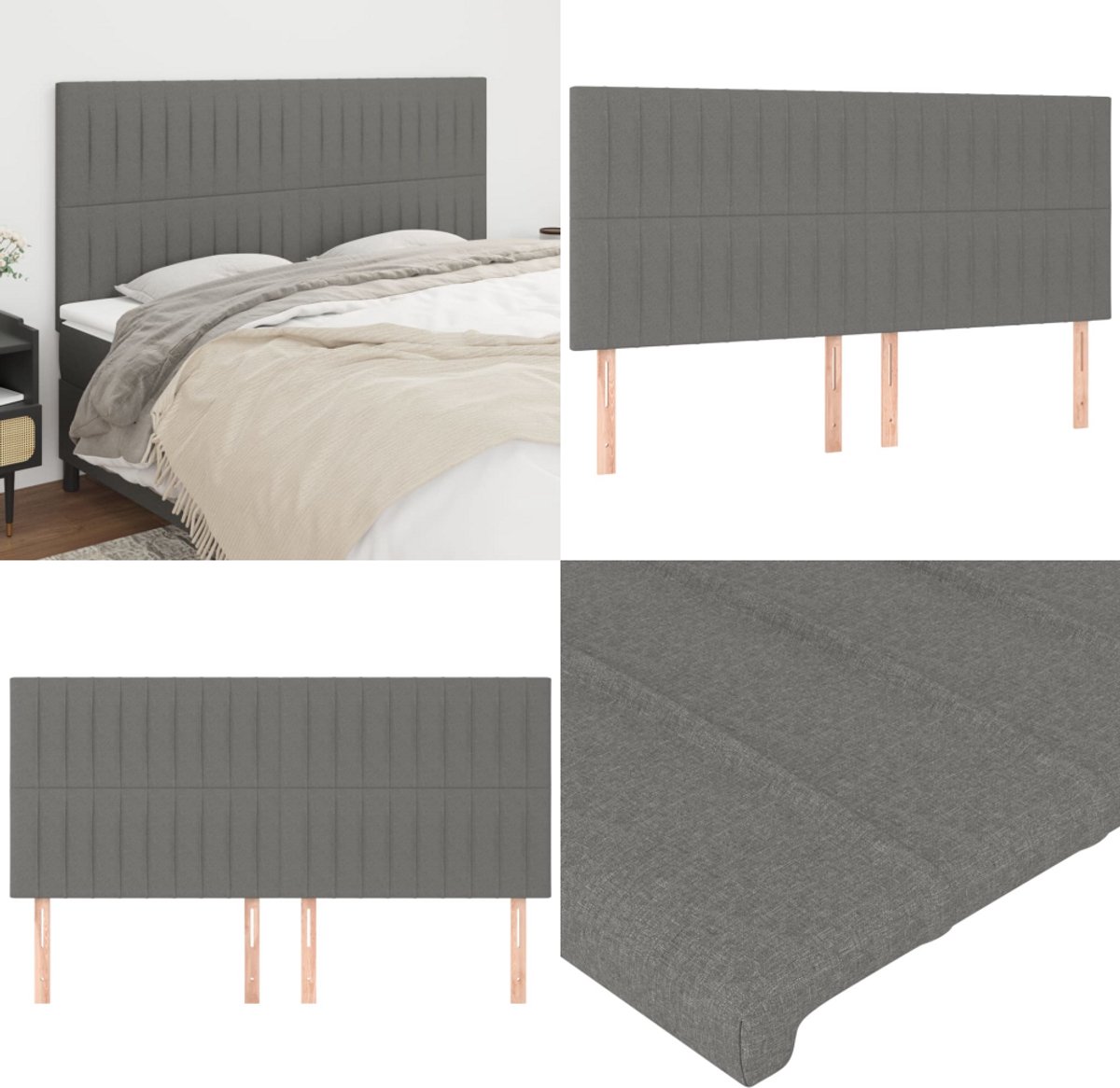vidaXL Hoofdborden 2 st 72x7x78/88 cm fluweel zwart vidaXL Hoofdborden 2 st 72x7x78/88 cm fluweel zwart