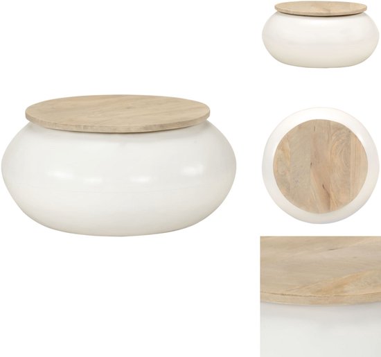 vidaXL Salontafel - 51x51x27 cm - Table basse en bois de manguier Massief - Tables basses - Table d'appoint - Table de canapé
