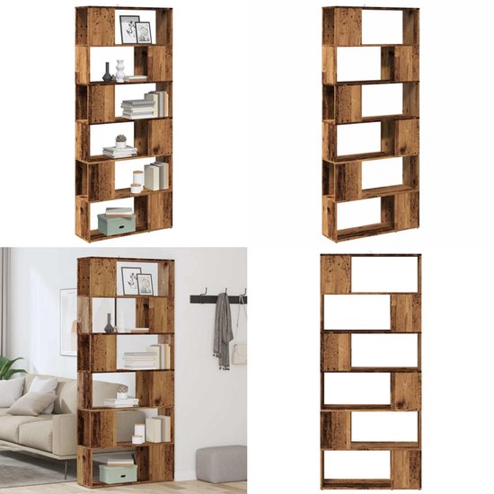 VidaXL Boekenkast/tv-meubel 143x30x36 cm bewerkt hout gerookt eiken - Kantoormeubelen Plus