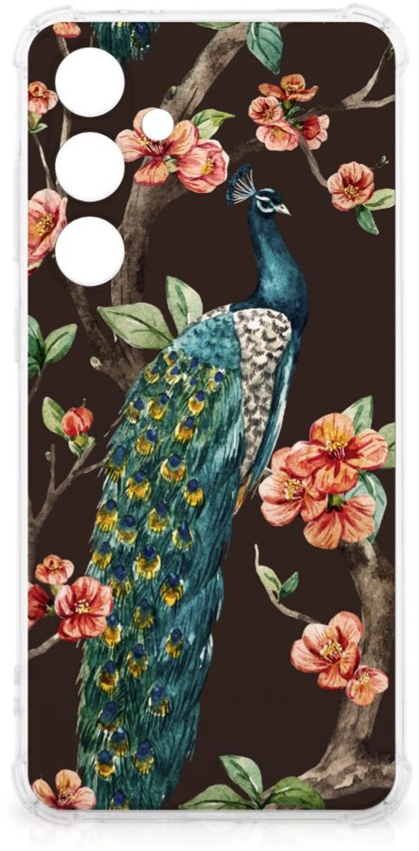 Samsung Galaxy S24 FE Case Anti-shock Pauw met Bloemen