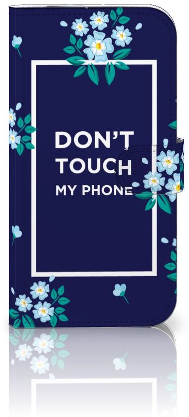 Coque adaptée pour iPhone 16 Pro Max Phone Bag Fleurs Blue DTMP