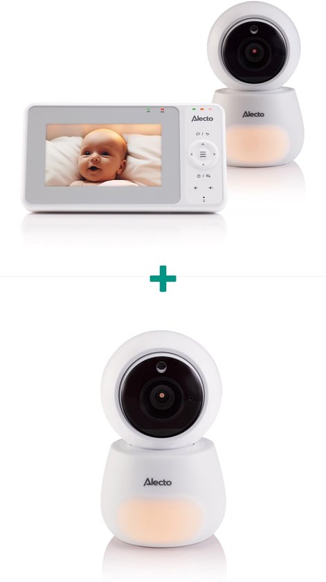 Alecto Babyfoon Bundel - Babyfoon met 2 Camera's - Core Collection - Beste Koop en Beste uit de Test - DVM2043 + DVM2043C - Wit