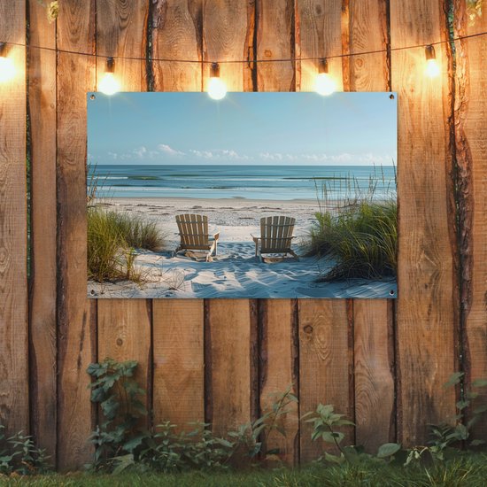 Affiche de jardin 120x80 cm - Décoration de jardin Dunes - Plage - Mer - Été - Affiche pour le jardin - Décoration extérieure - Tableau de jardin clôture - Décoration murale sur toile de jardin - Décoration murale sur toile de balcon