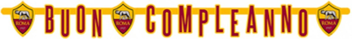 BIGIEMME SRL - Kartonnen slinger "buon compleanno Roma" 250 x 15 cm voor verjaardag
