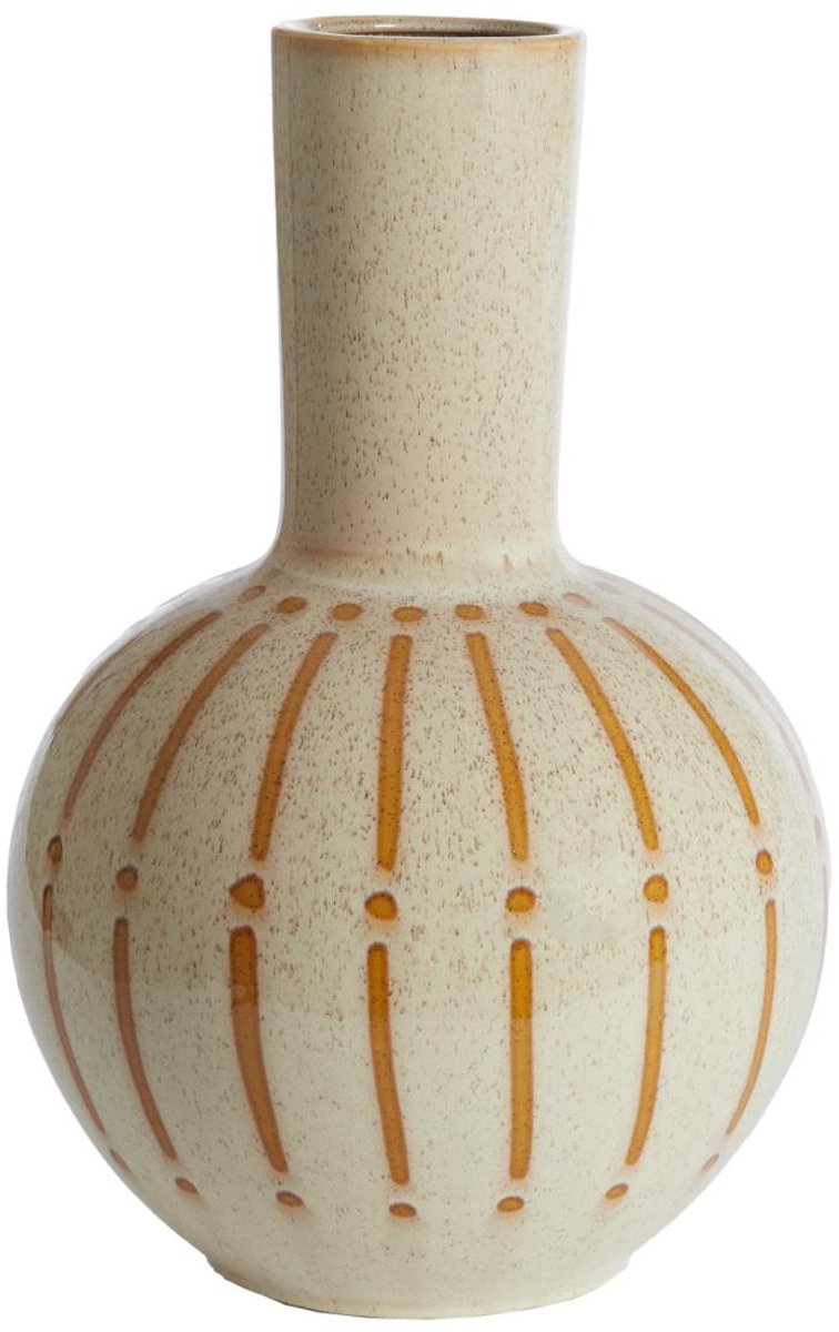 Vaas Ulloa - Bruin - Ø34cm - Keramiek - Modern - Bloemenvaas - Woondecoratie - Decoratieve vaas voor woonkamer of slaapkamer - Moederdag - Moederdag cadeautje - Moederdag cadeau voor mama