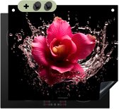 KitchenYeah® Protection plaque induction 60x52 cm - Rose - Fleur - Eau - Protege plaque de cuisson - Couvre plaque induction - Protecteur d'induction - Cuisine