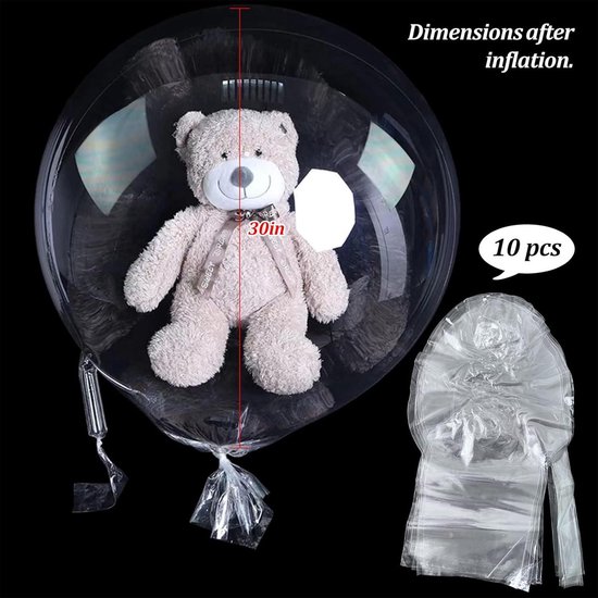 10 Doorzichtige Gekleurde Ballonnen 33cm