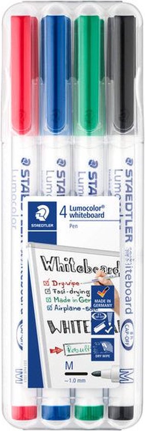 Staedtler Lumocolor whiteboard pen 301 301 WP4 Marqueur tableau blanc noir, rouge, bleu, vert 4 pc(s)