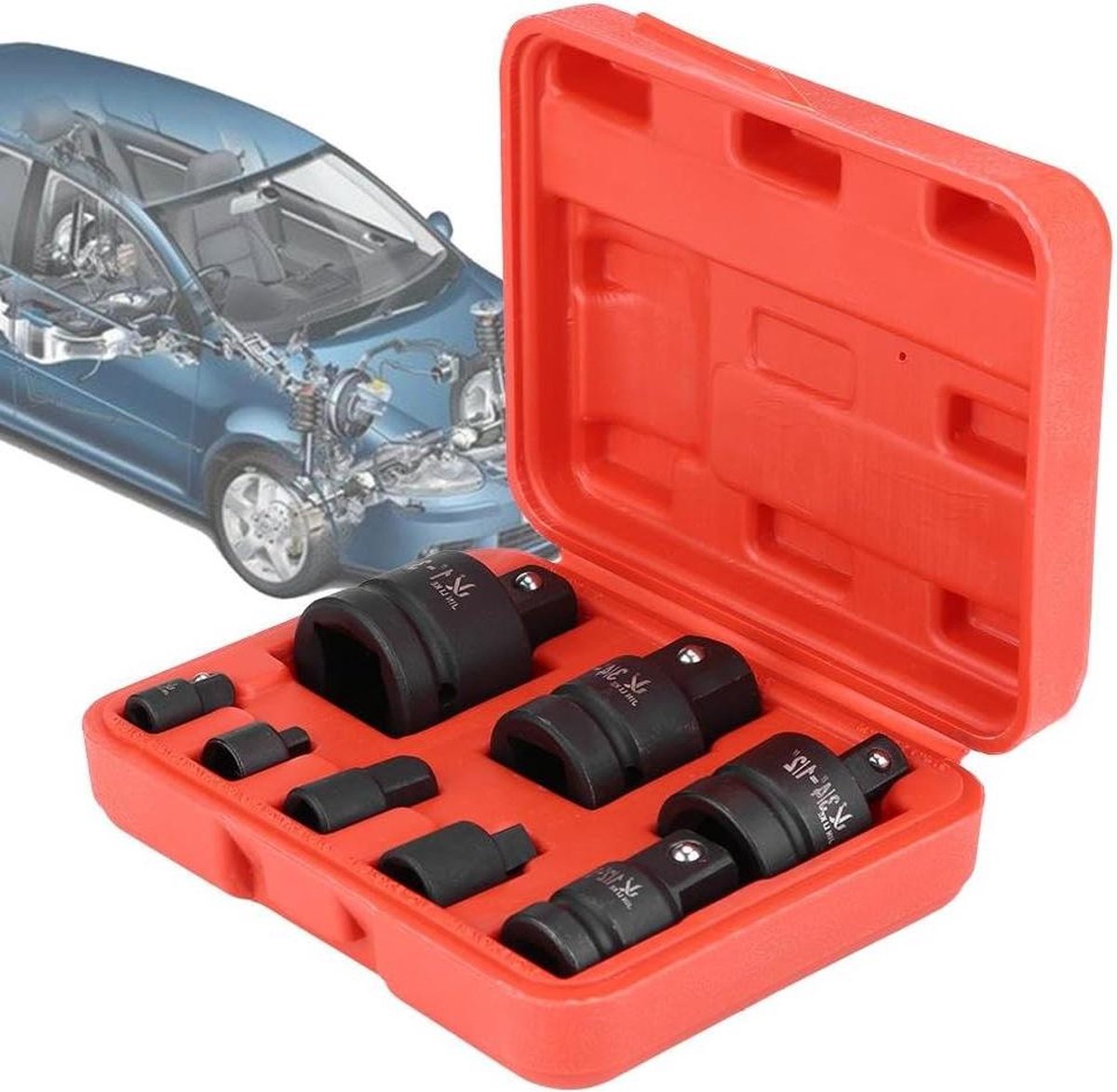 socket wrench adapter, socket wrench adapter 1/4 inch, 3/8 inch, 1/2 inch, 3/4 inch, 1 inch, adapter set