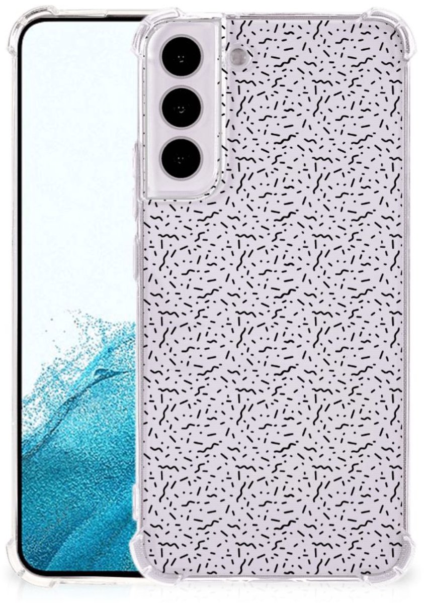 Back Cover voor Samsung Galaxy S22 Plus Doorzichtige Silicone Hoesje Stripes Dots