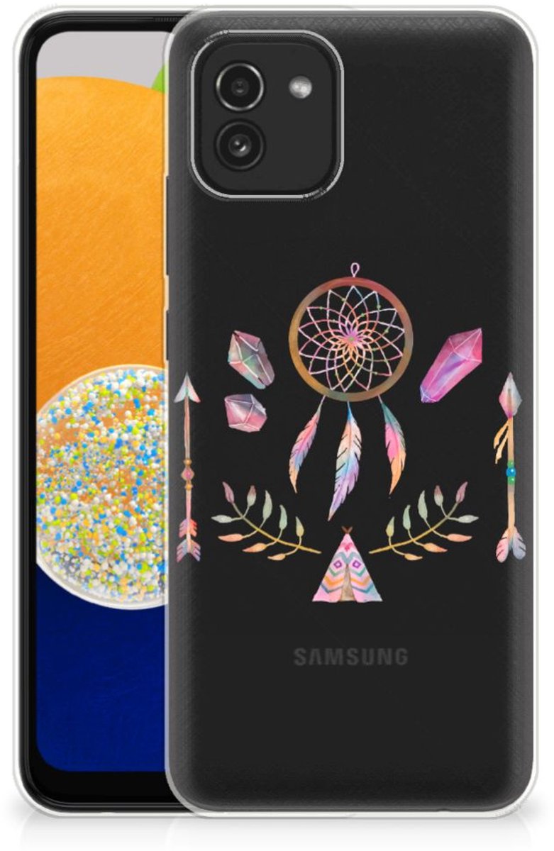 Samsung Galaxy A03 Telefoonhoesje met Naam Boho Dreamcatcher