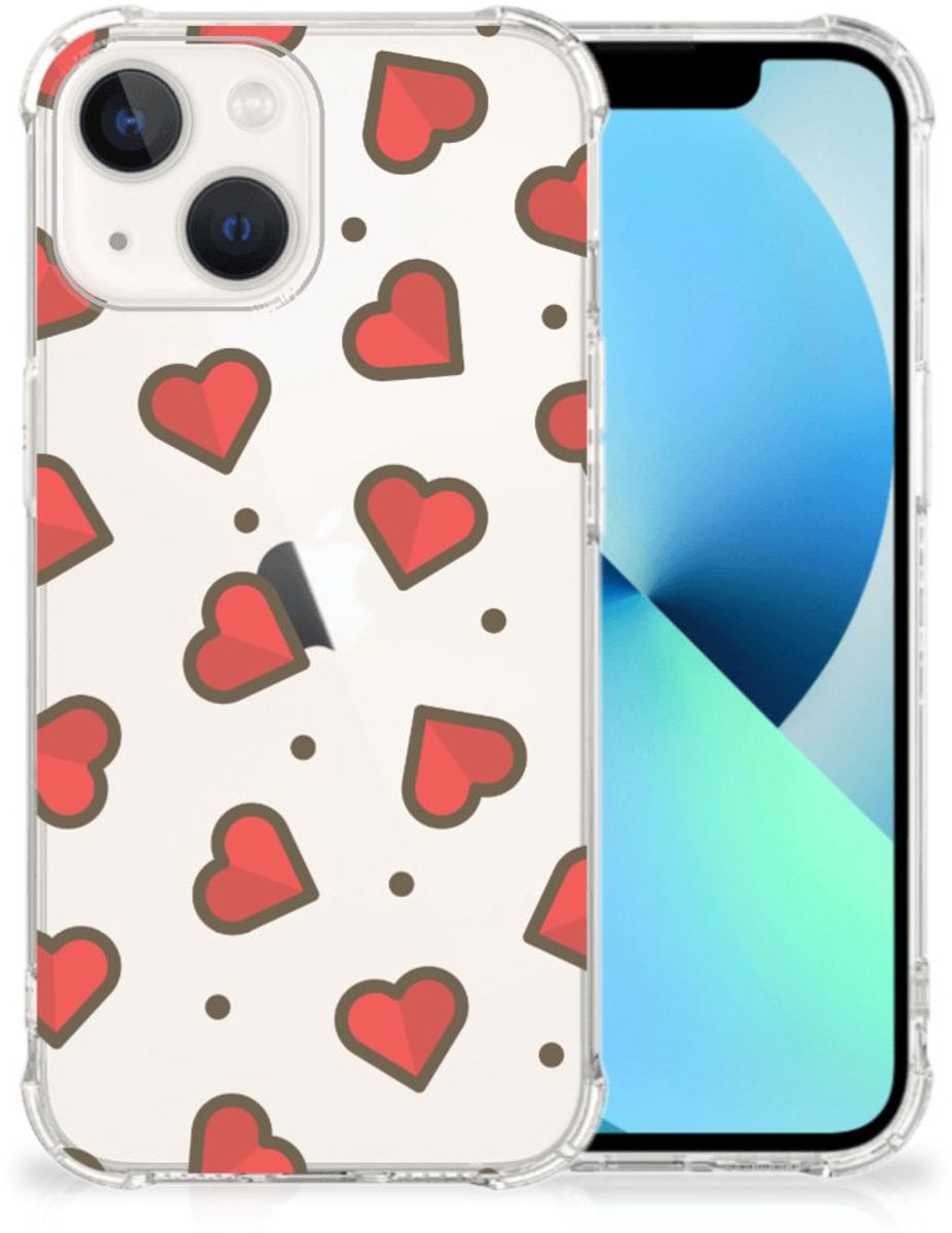iPhone 13 Doorzichtige Silicone Hoesje Hearts