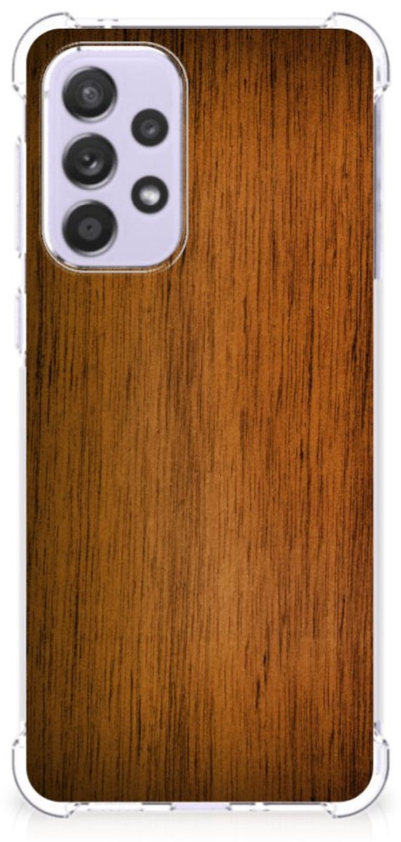 Back Cover voor Samsung Galaxy A33 Stevig Telefoonhoesje Donker Hout