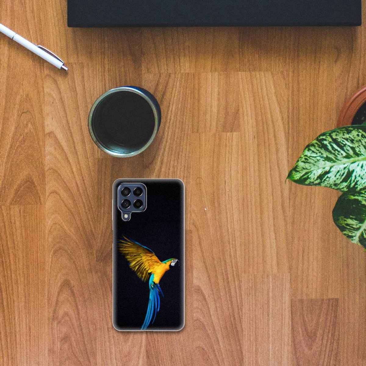 Samsung Galaxy M53 TPU Hoesje Papegaai